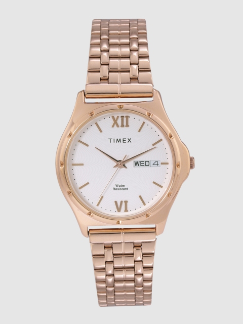 

Timex Men White Textured Analogue Watch TW000BW09