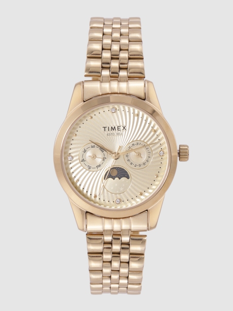 

Timex Women Champagne Multifunction Analogue Watch - TWEL13104, Gold