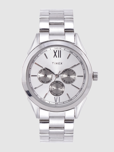 

Timex Men Silver-Toned Textured Analogue Watch TW000Y913