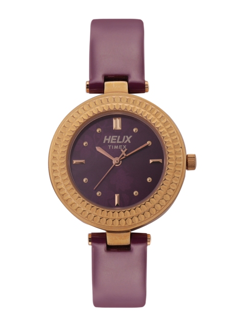 

Timex Women Purple Leather Analogue Watch TW033HL06