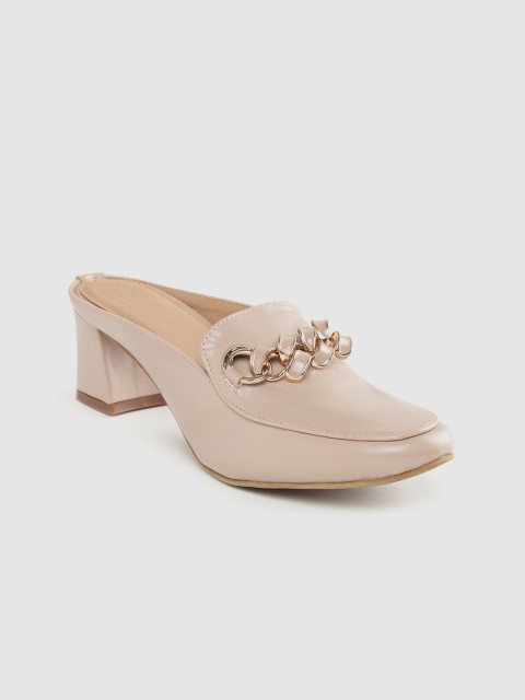 

Inc 5 Women Beige Solid Mules