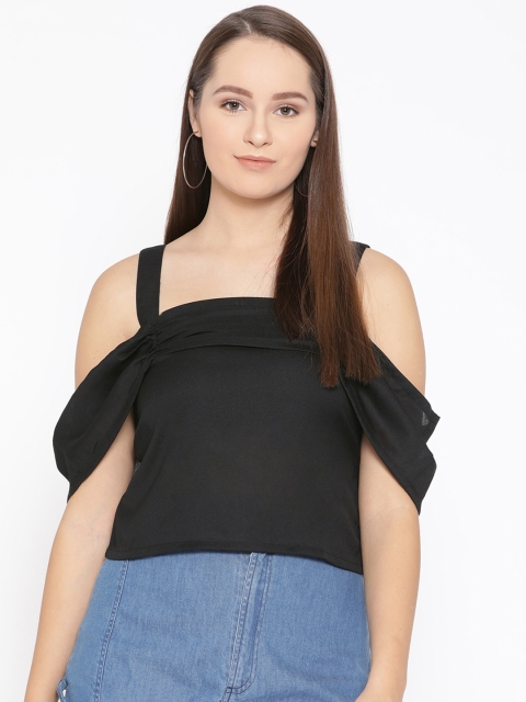 

LA LOFT Women Black Solid Regular Top