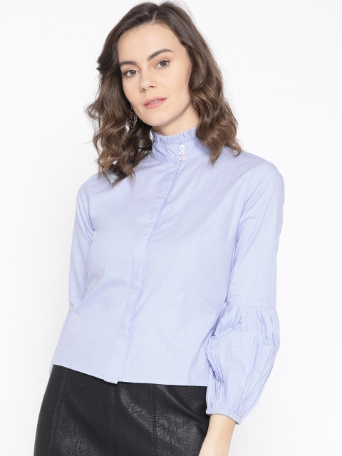 

LA LOFT Women Blue Regular Fit Solid Casual Shirt