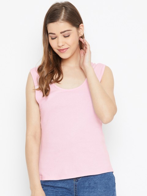 

LA LOFT Women Pink Solid Styled Back Top