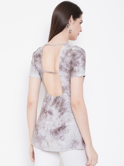 

LA LOFT Women Grey Dyed Effect Styled Back Tunic