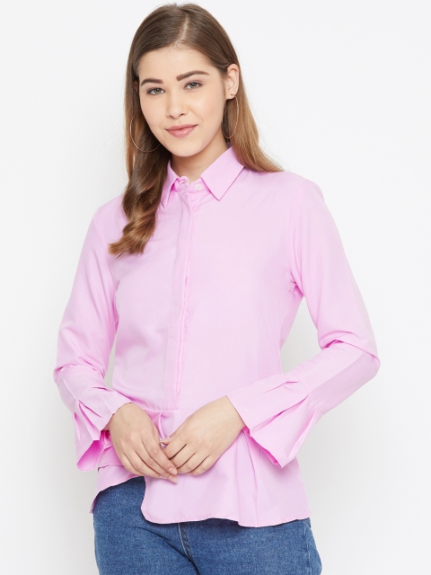 

LA LOFT Women Pink Regular Fit Solid Casual Shirt