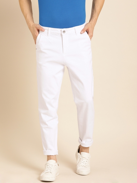 

ether Men White Carrot Fit Mid-Rise Clean Look Stretchable Jeans