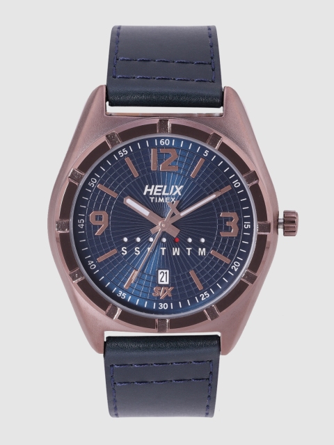 

Helix Men Navy Textured Analogue Watch TW029HG10, Navy blue