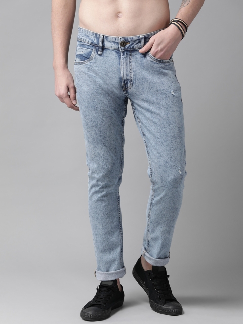 

Roadster Men Blue Skinny Fit Mid-Rise Low Distress Stretchable Jeans
