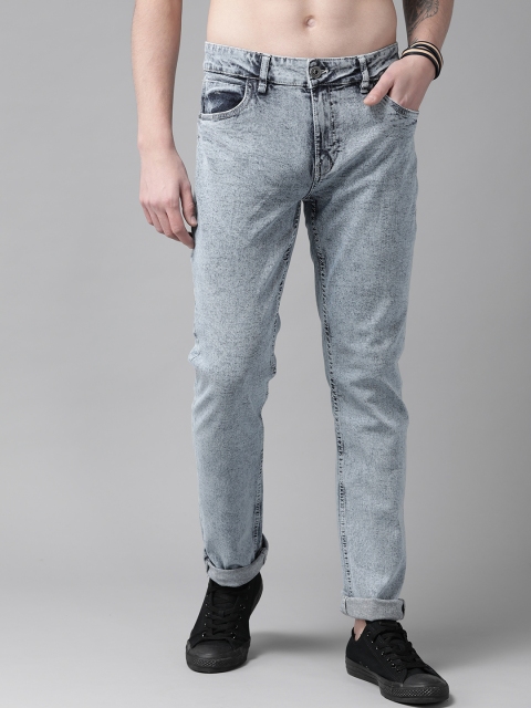 

The Roadster Lifestyle Co Men Blue Skinny Fit Mid-Rise Clean Look Stretchable Acid Wash Jeans