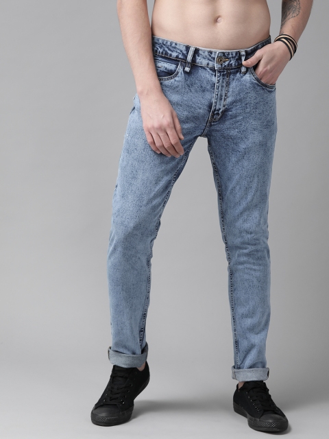 

Roadster Men Blue Skinny Fit Mid-Rise Clean Look Stretchable Acid-wash Jeans
