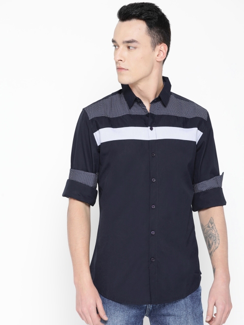 

LA LOFT Men Navy Blue Regular Fit Solid Casual Shirt