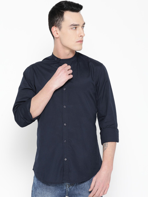 

LA LOFT Men Navy Blue Regular Fit Solid Casual Shirt