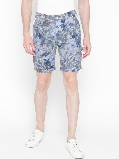 

LA LOFT Men Grey & Blue Printed Regular Fit Chino Shorts