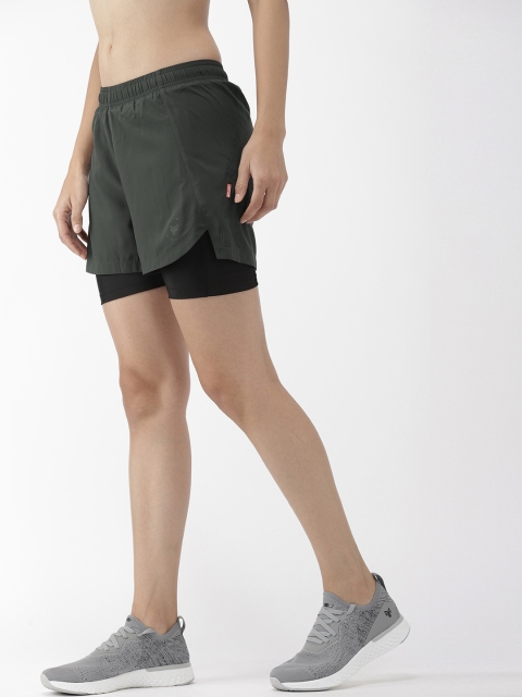 

2GO Women Charcoal Grey Solid Regular Fit Go-Dry Technology Running Shorts