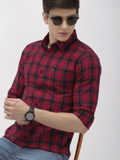 

The Indian Garage Co Men Red & Purple Slim Fit Checked Casual Shirt