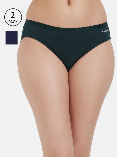 

Fruit of the loom Women Pack of 2 Solid Bikini Briefs FBKS02-2P-DA2S6, Green