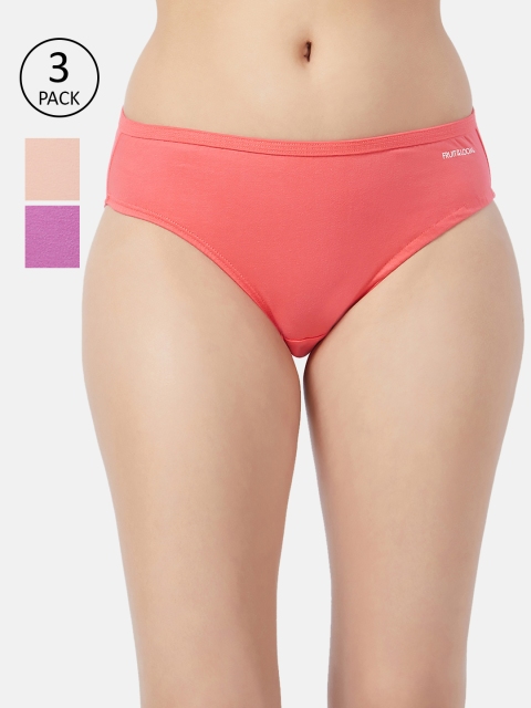 

Fruit of the loom Women Pack of 3 Solid Bikini Briefs FBKS01-3P-LA1S2, Peach