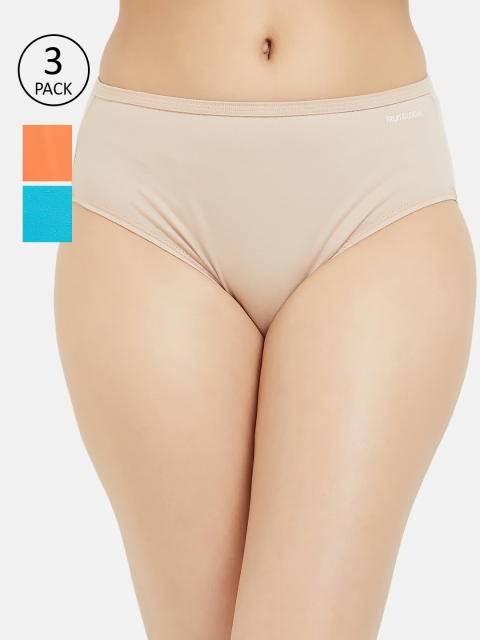 

Fruit of the loom Women Pack of 3 Solid Hipster Briefs FHPS01-3P-LA1S10, Orange