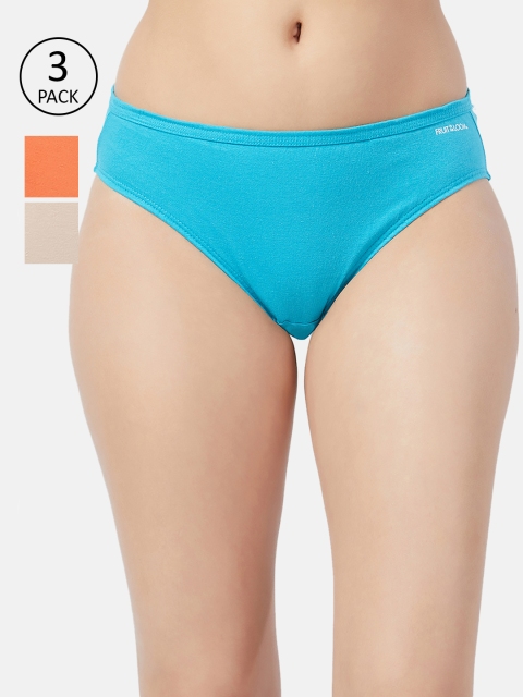 

Fruit of the loom Women Pack of 3 Solid Bikini Briefs FBKS01-3P-LA1S10, Orange