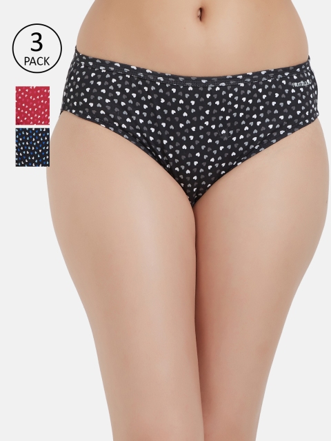 

Fruit of the loom Women Pack of 3 Printed Bikini Briefs FBKP01-3P-DA1P5, Black