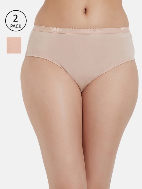

Fruit of the loom Women Pack of 2 Solid Hipster Briefs FHPS02-2P-LA2S9, Beige