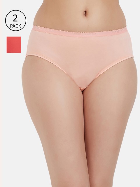 

Fruit of the loom Women Pack of 2 Solid Hipster Briefs FHPS02-2P-LA2S8, Peach