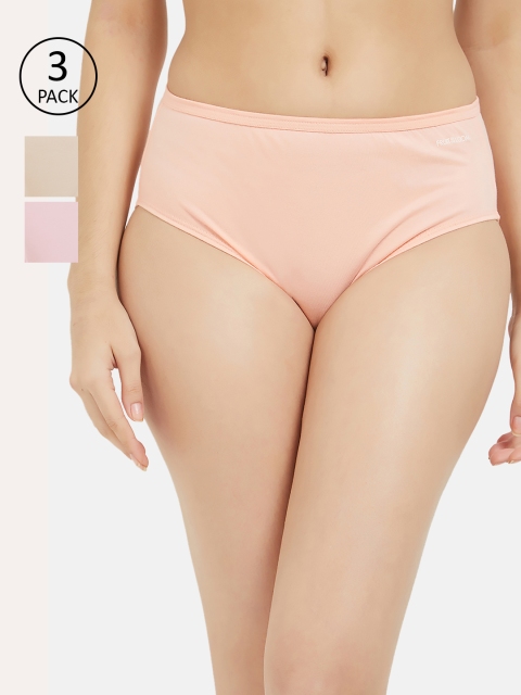 

Fruit of the loom Women Pack of 3 Solid Hipster Briefs FHPS01-3P-LA2S8, Peach