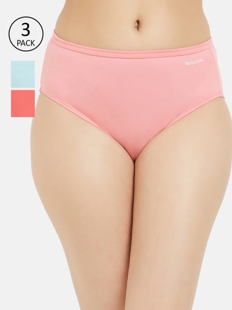 

Fruit of the loom Women Pack of 3 Solid Hipster Briefs FHPS01-3P-LA2S9, Pink