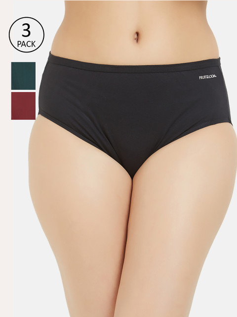 

Fruit of the loom Women Pack of 3 Solid Hipster Briefs FHPS01-3P-DA1S4, Maroon