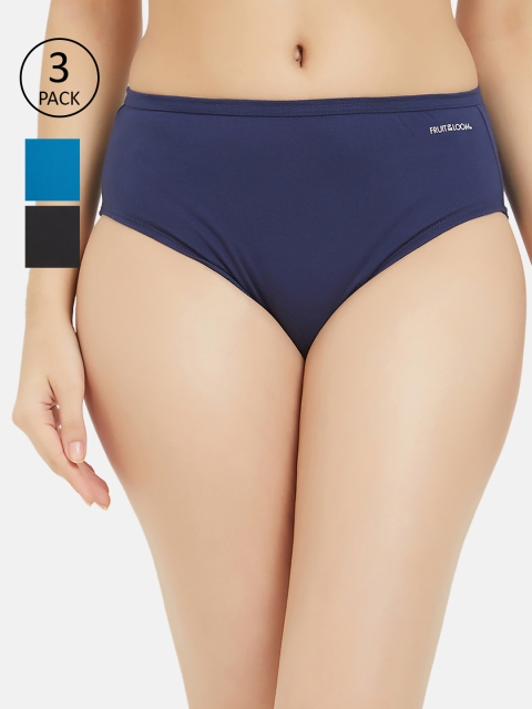 

Fruit of the loom Women Pack of 3 Solid Hipster Briefs FHPS01-3P-DA2S5, Black