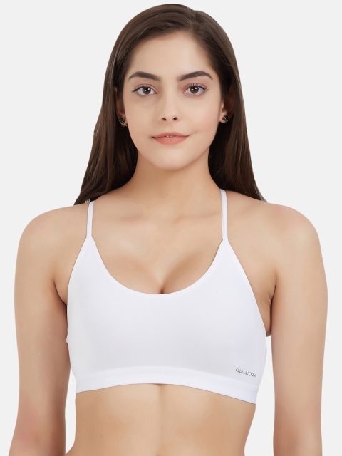 

Fruit of the loom White Solid Non-Wired Non Padded Sports Bra FCTS02-A1S2