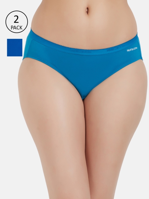 

Fruit of the loom Women Pack of 2 Solid Bikini Briefs FBKS02-2P-DA1S1, Blue