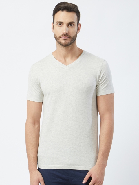 

Fruit of the loom Men Grey Solid V-Neck Lounge T-shirt MVN01-A1S3
