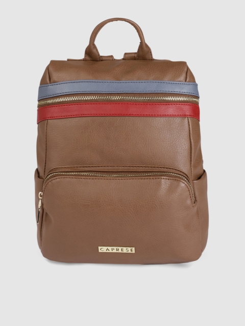 

Caprese Women Brown Solid Backpack
