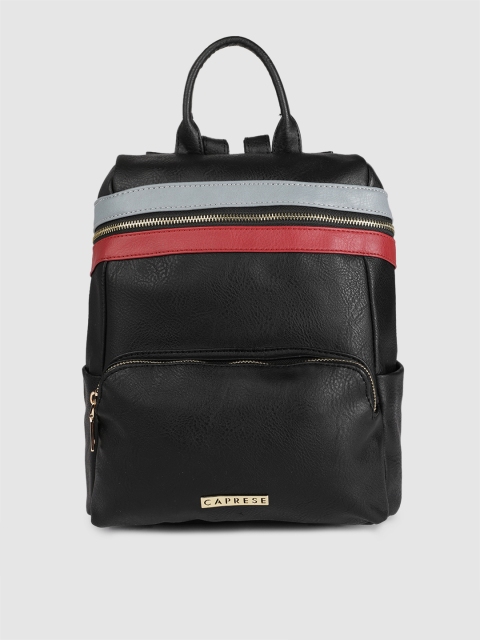 

Caprese Women Black Solid Backpack