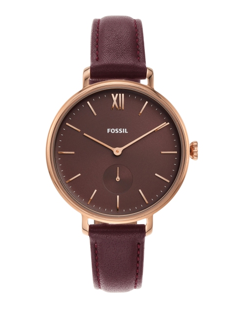 

Fossil Women Maroon Leather Analogue Watch ES4665