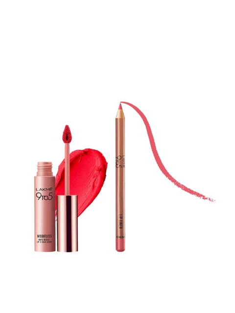 

Lakme 9to5 Set of Matte Mousse Lip Color & Lip Liner, Coral
