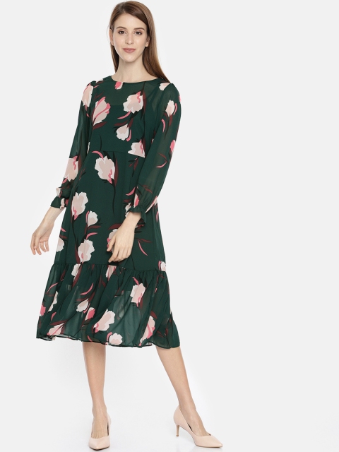 

Vero Moda Women Printed Green & Off-White A-Line Dress