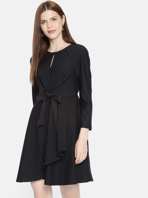 

Vero Moda Women Striped Black & White Fit and Flare Dress