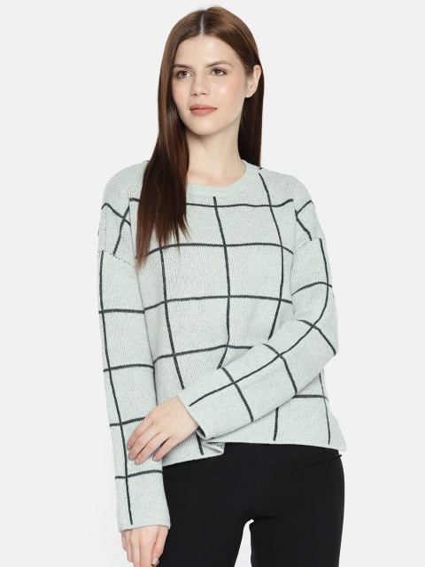 

Vero Moda Women Grey & Green Checked Sweater