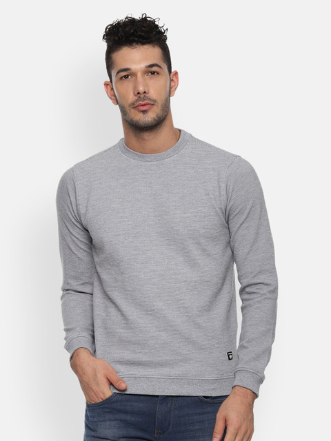

Van Heusen Men Grey Solid Sweatshirt