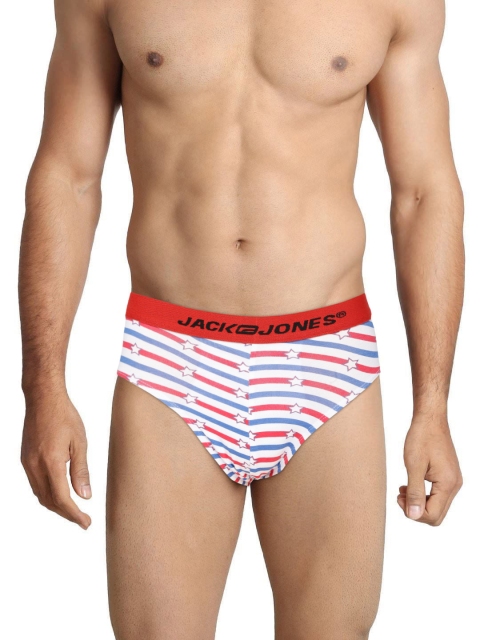

Jack & Jones Men White Striped Briefs 1755565005