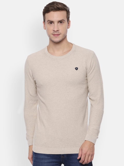 

Van Heusen Men Beige Solid Sweater