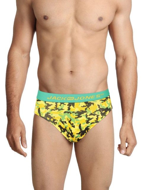 

Jack & Jones Men Yellow Camouflage Print Briefs 1755567005