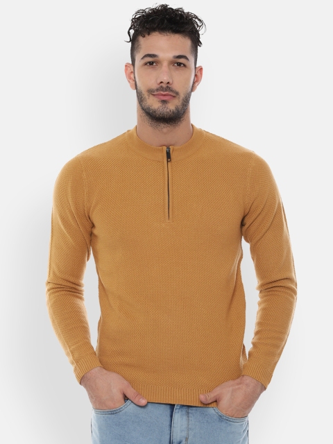 

Van Heusen Men Camel Brown Solid Sweater