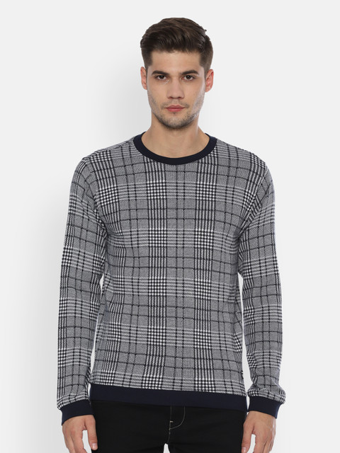 

Van Heusen Men Black Self Design Sweatshirt