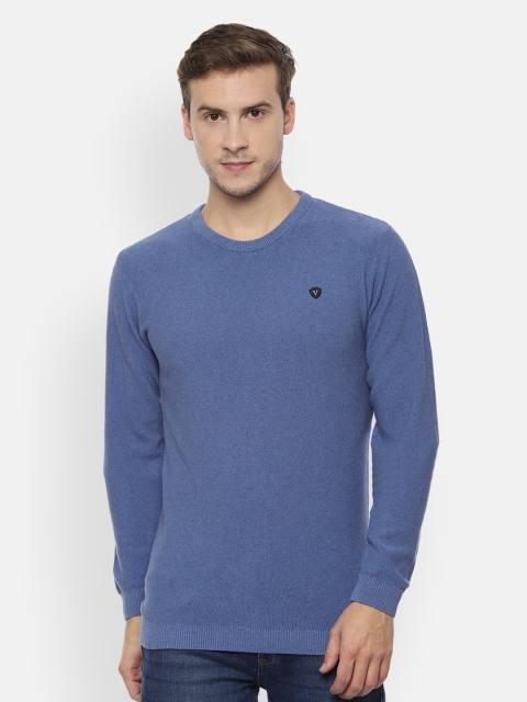 

Van Heusen Men Blue Solid Sweater