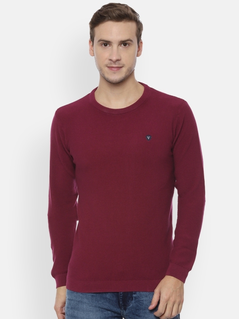 

Van Heusen Men Maroon Solid Sweater