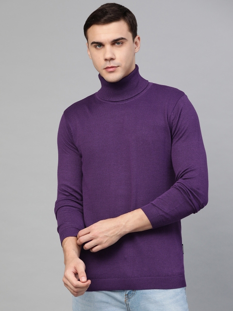 

Van Heusen Men Purple Solid Pullover Sweater